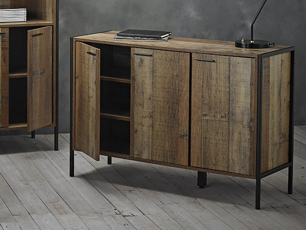 LPD LPD Hoxton Rustic 3 Door Large Sideboard (Flat Packed)