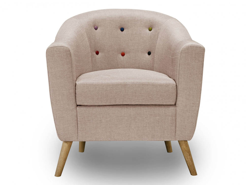LPD LPD Hudson Beige Linen Upholstered Fabric Tub Chair