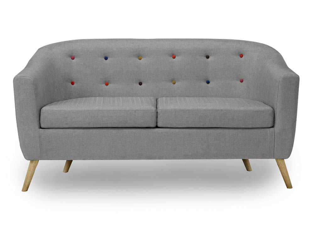 LPD LPD Hudson Grey Linen 2 Upholstered 2 Seater Sofa