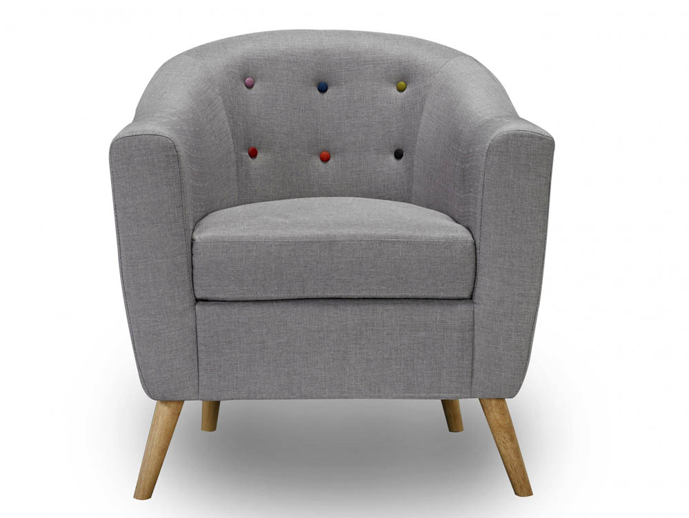 LPD LPD Hudson Grey Linen Upholstered Fabric Tub Chair