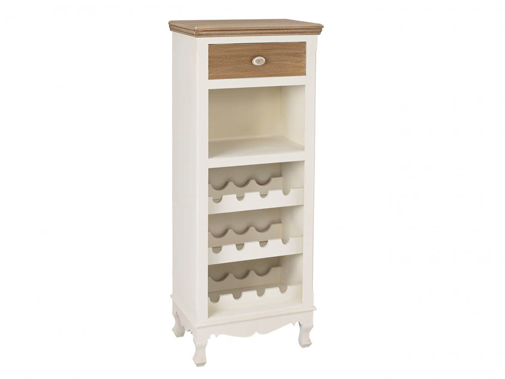 LPD LPD Juliette Cream and Oak 1 Drawer Wine Cabinet (Assembled)