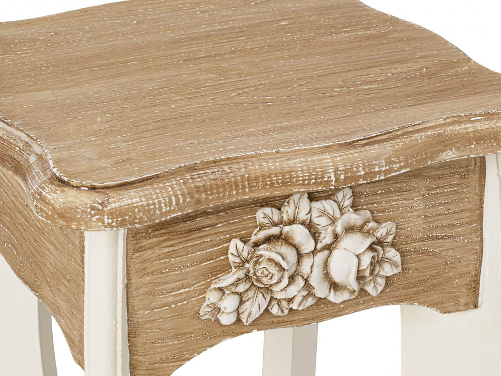 LPD LPD Juliette Cream and Oak Set of 2 Lamp Stands (Assembled)