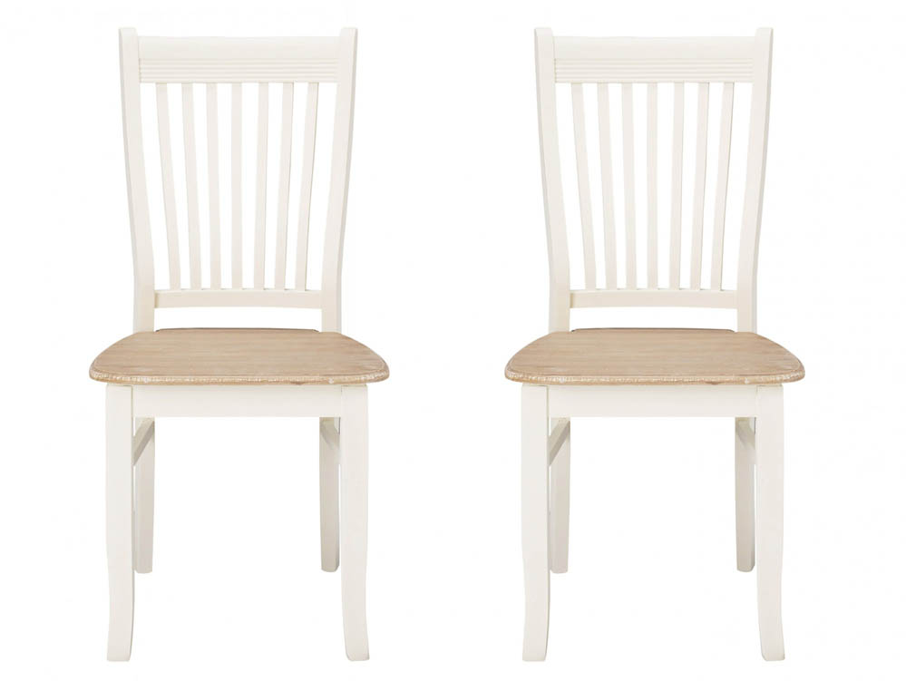 LPD LPD Juliette Set of 2 Cream and Oak Dining Chairs