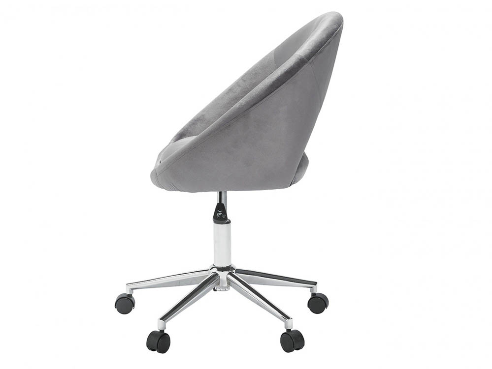 LPD LPD Skylar Grey Velvet Upholstered Fabric Office Chair