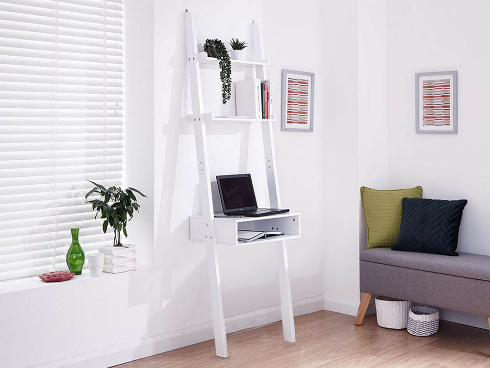GFW GFW Stockholm White Ladder Desk (Flat Packed)