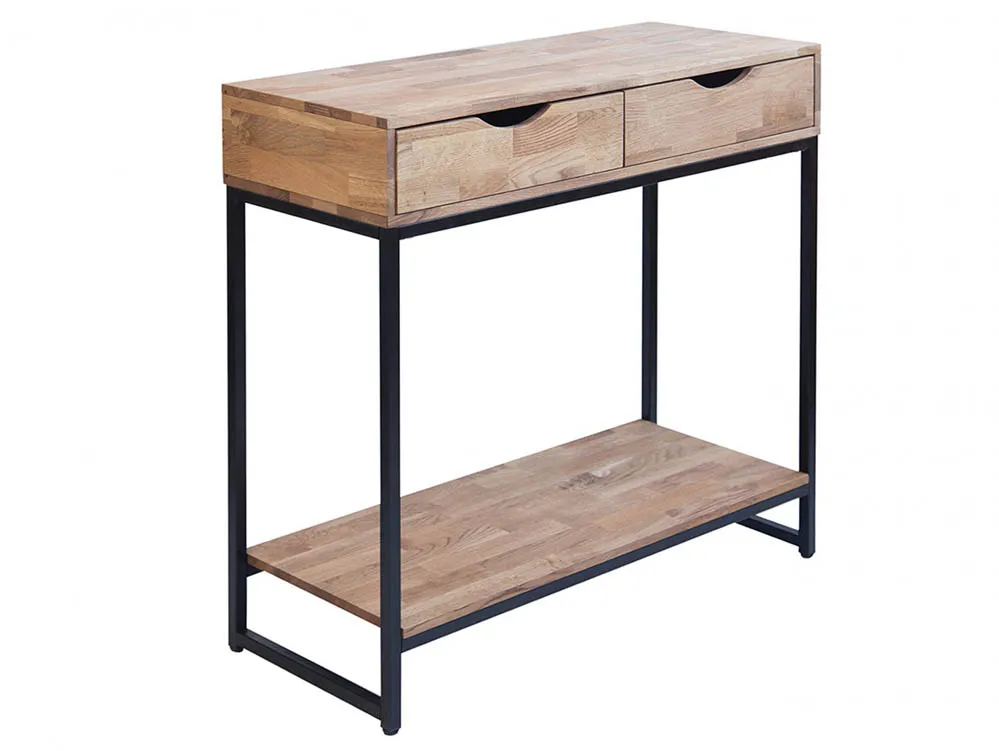 LPD LPD Mirelle Oak and Black 2 Drawer Console Table