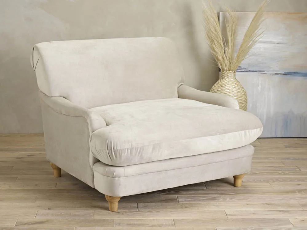 LPD LPD Plumpton Beige Velvet Fabric Chair