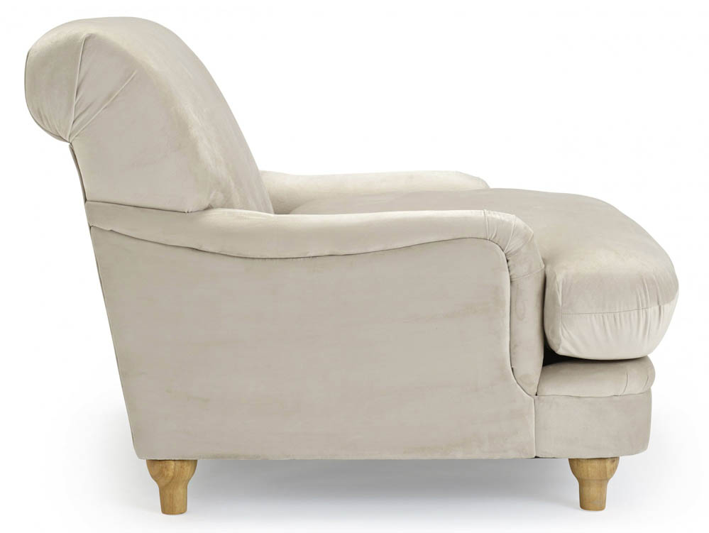 LPD LPD Plumpton Beige Velvet Upholstered Fabric Chair