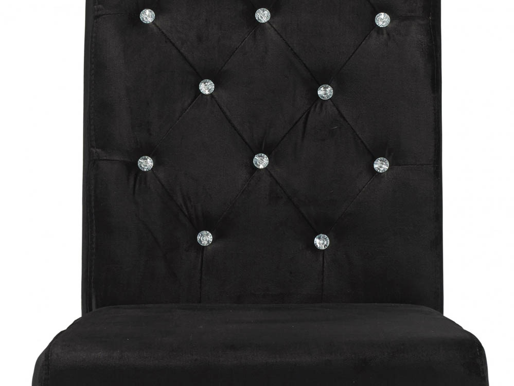 LPD LPD Paris Set of 2 Black Velvet Dining Chairs