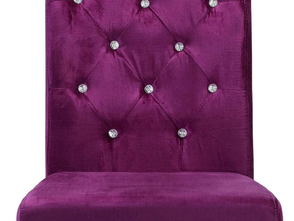 LPD LPD Paris Set of 2 Purple Velvet Dining Chairs