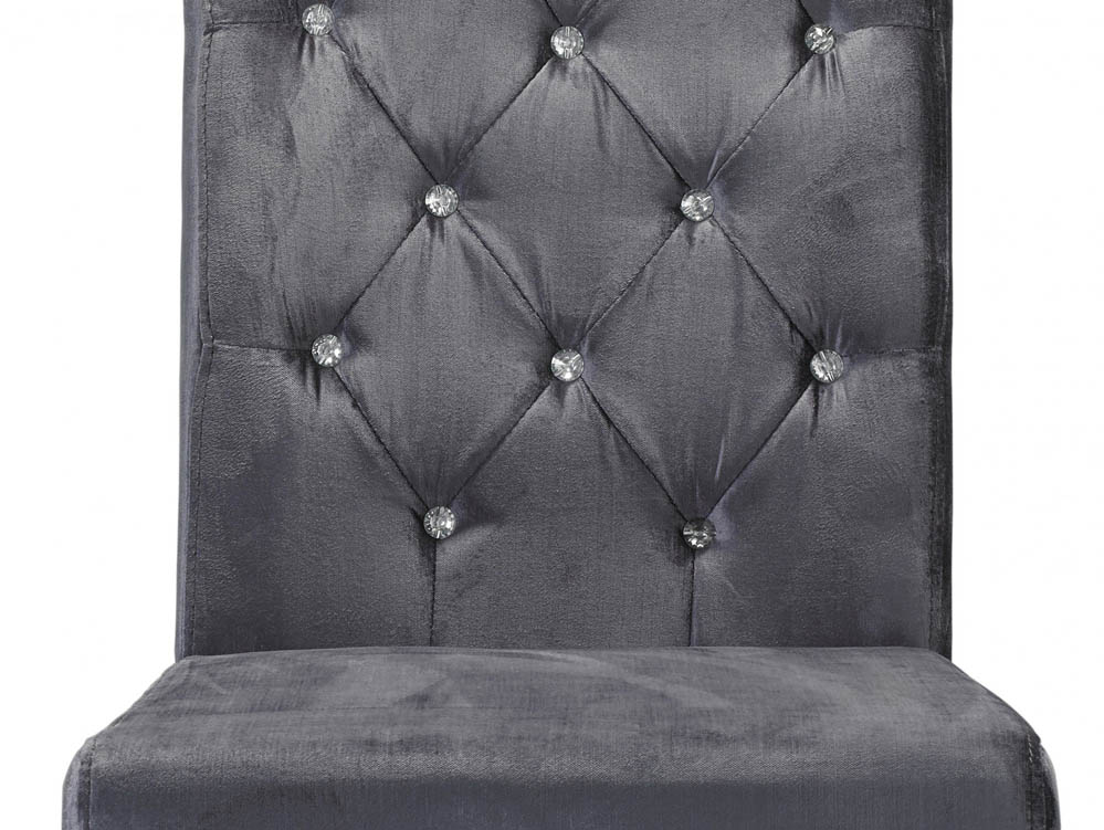 LPD LPD Paris Set of 2 Silver Velvet Dining Chairs