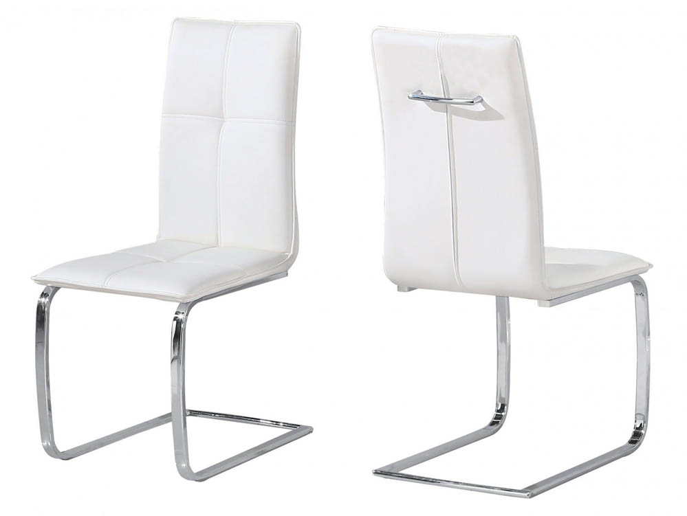 LPD LPD Opus Set of 2 White Faux Leather Dining Chairs