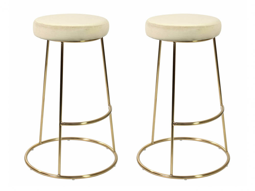 LPD LPD Opera Champagne Upholstered Fabric Bar Stools (Set of 2)