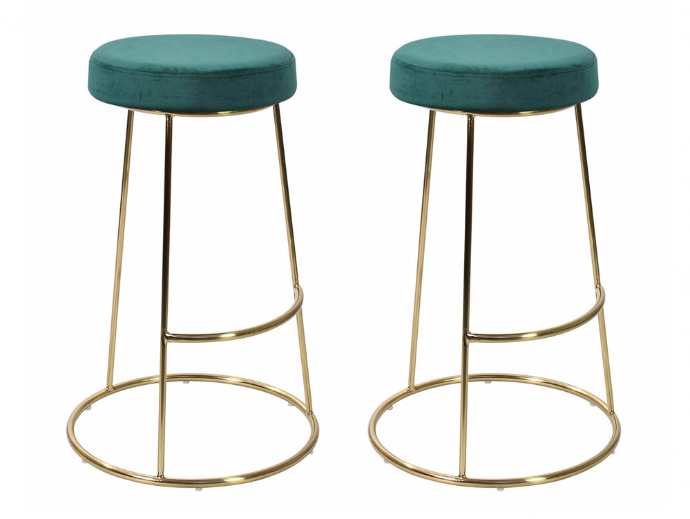 LPD LPD Opera Dark Teal Velvet Upholstered Fabric Bar Stools (Set of 2)