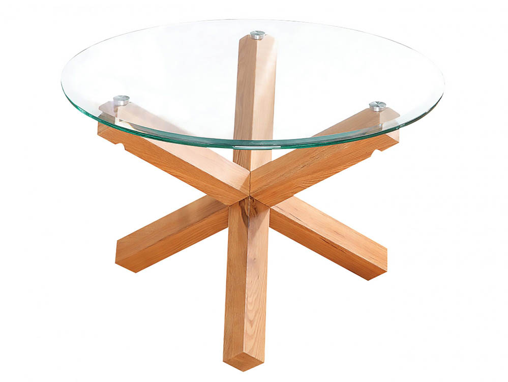 LPD LPD Oporto Glass and Oak Coffee Table (Flat Packed)