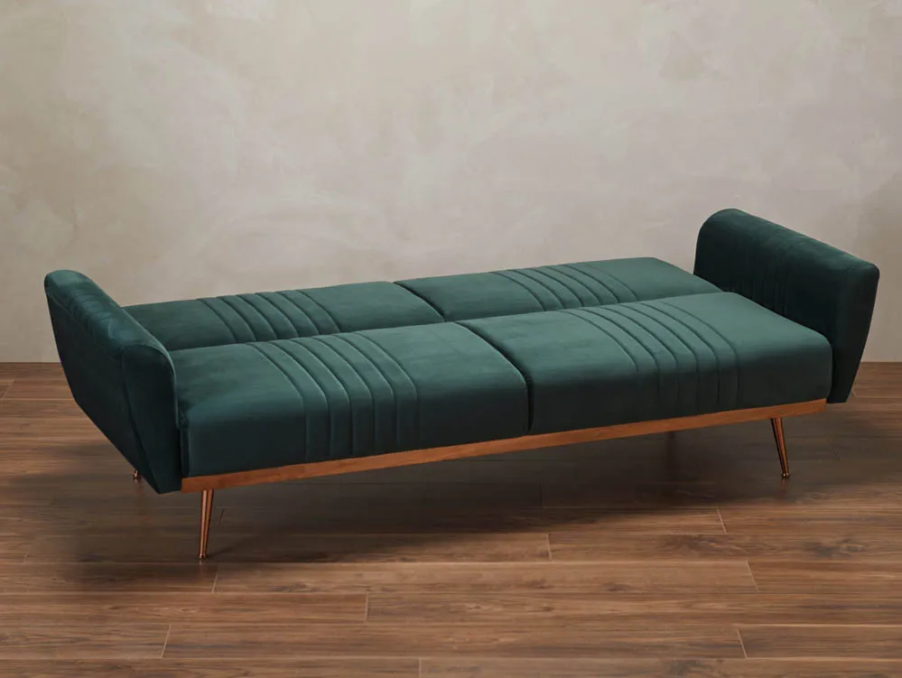 LPD LPD Nico Green Velvet Fabric Sofa Bed