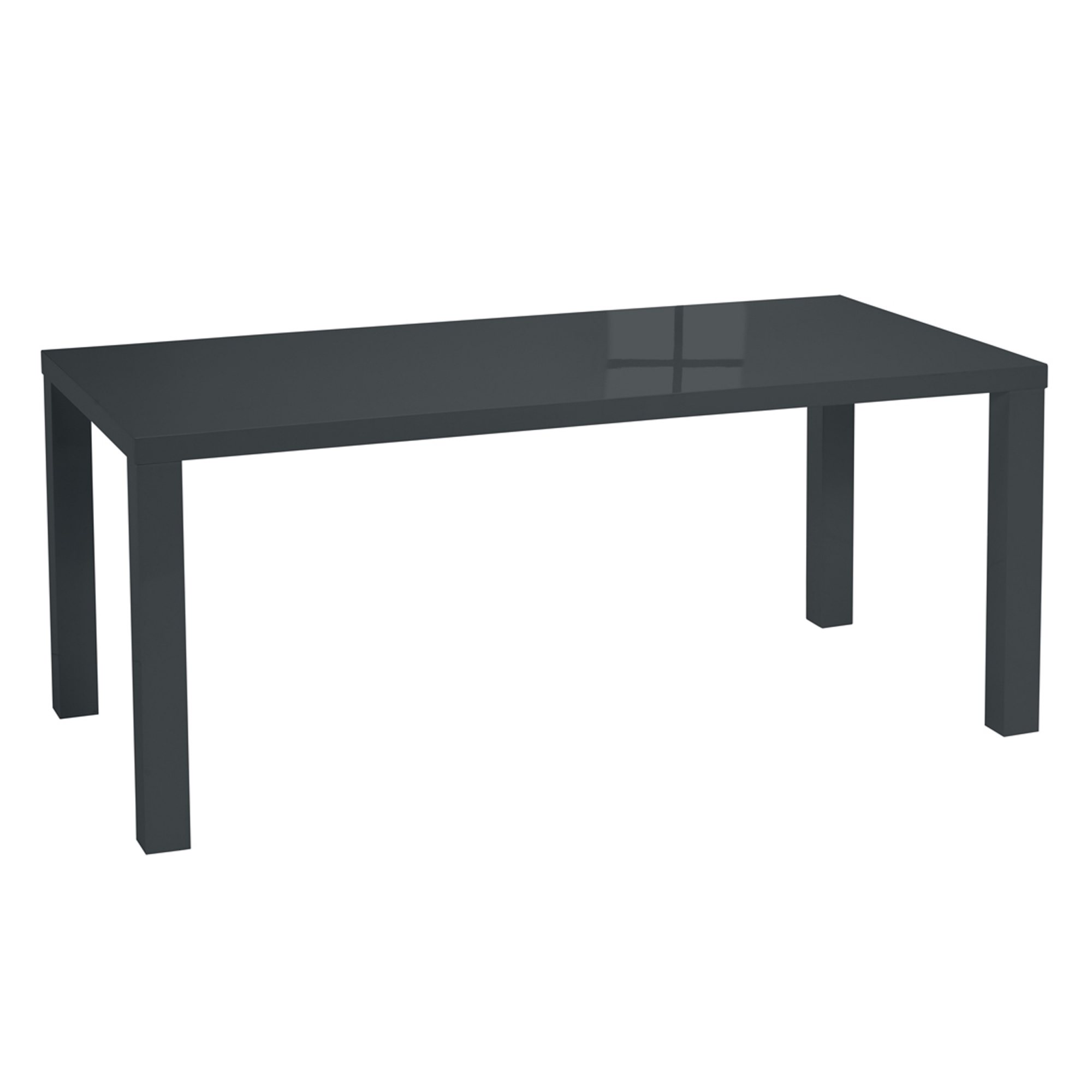 LPD LPD Monroe Puro 180cm Charcoal High Gloss Dining Table (Flat Packed)