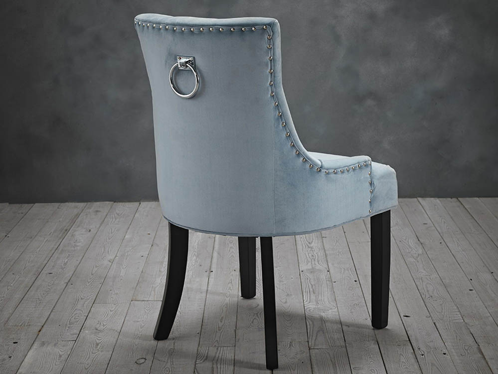 LPD LPD Morgan Set of 2 Blue Velvet Fabric Dining Chairs