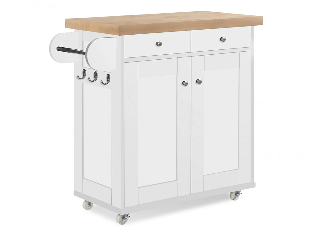 LPD LPD Portland White 2 Door 2 Drawer Kitchen Island (Flat Packed)