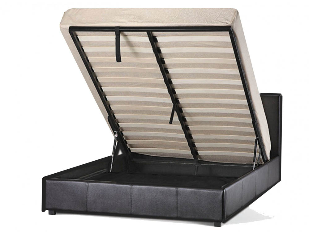 LPD LPD Prado 4ft6 Double Black Upholstered Faux Leather Ottoman Bed Frame