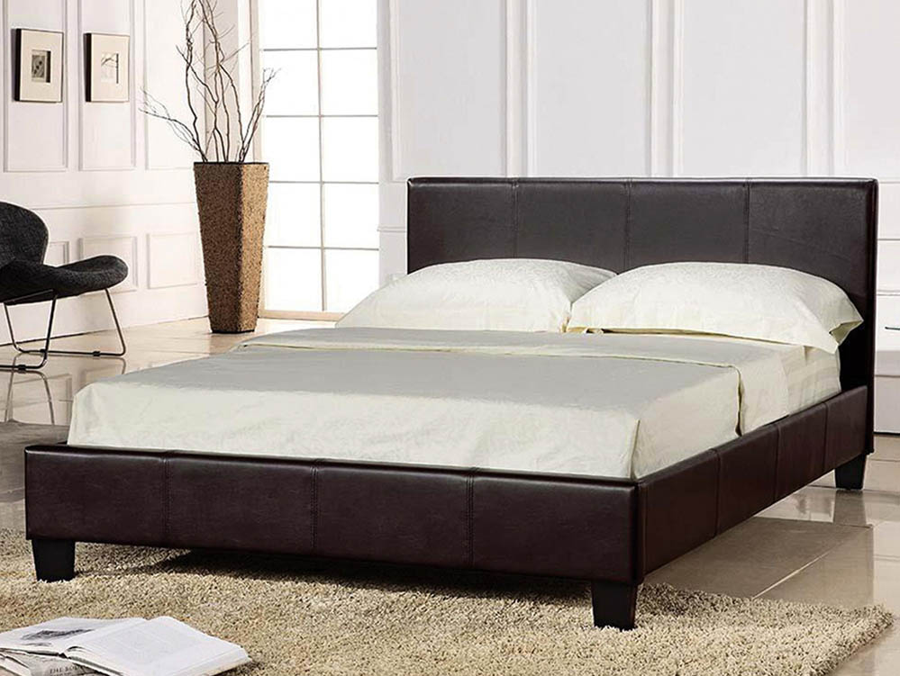 LPD LPD Prado 5ft King Size Black Upholstered Faux Leather Bed Frame