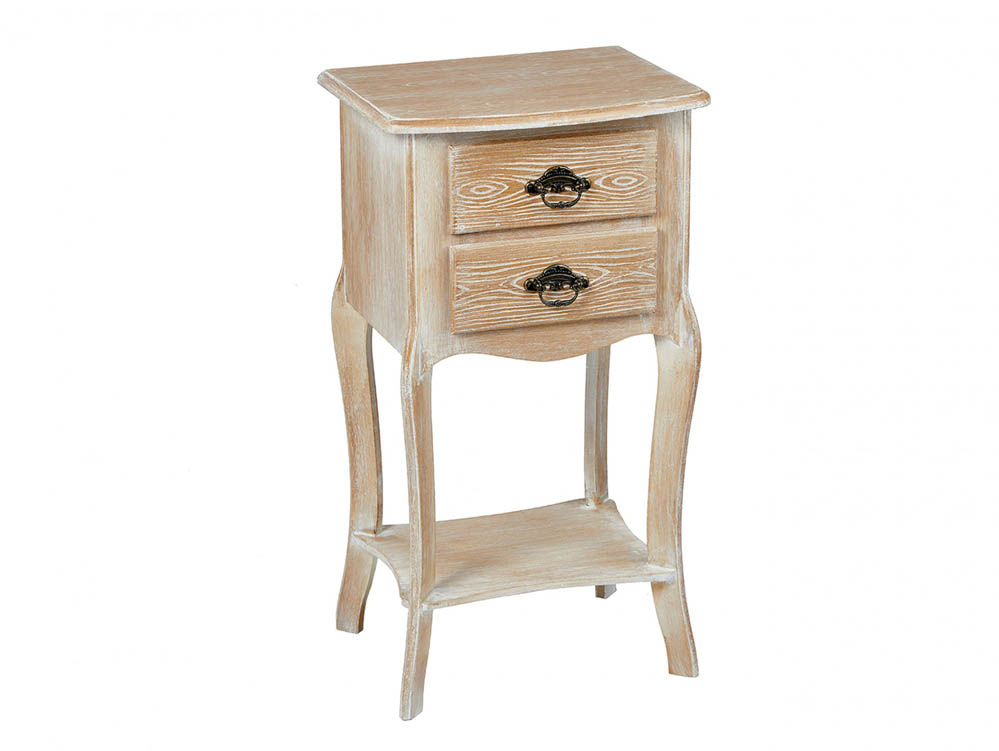LPD LPD Provence Oak 2 Drawer Bedside Cabinet (Flat Packed)