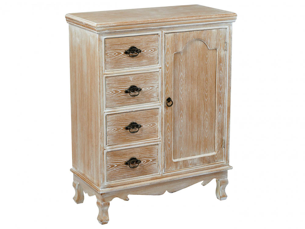 LPD LPD Provence Oak 1 Door 4 Drawer Sideboard (Flat Packed)