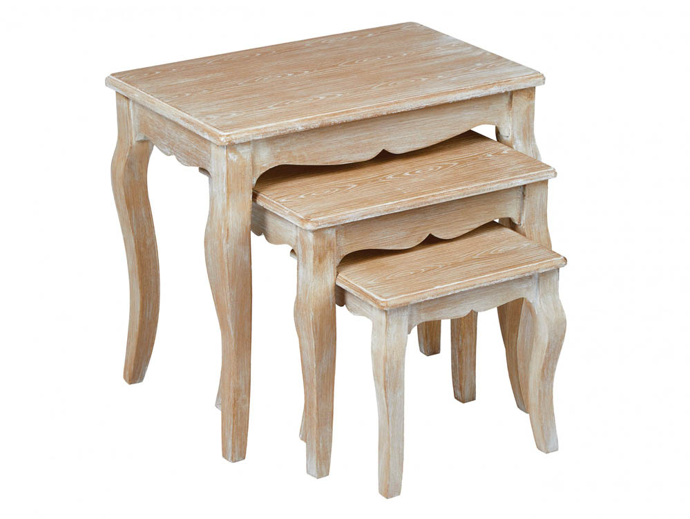 LPD LPD Provence Oak Nest of 3 Tables (Flat Packed)