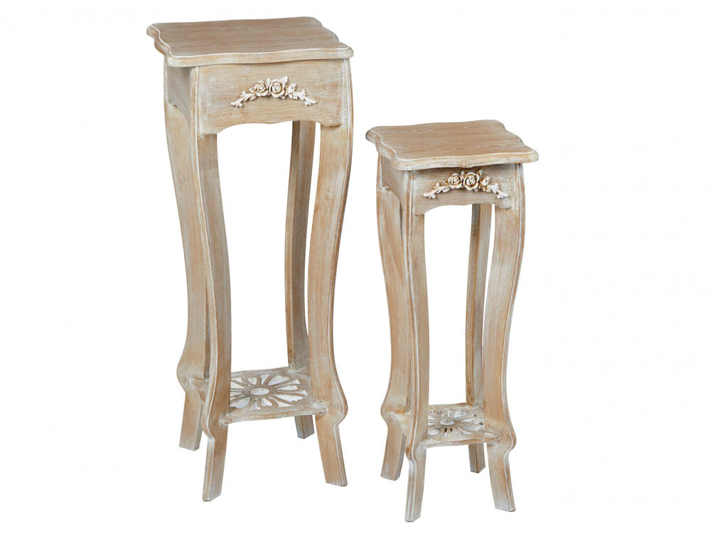 LPD LPD Provence Oak Set of 2 Lamp Stands (Flat Packed)
