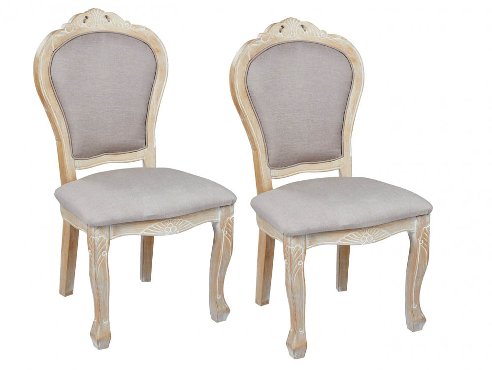LPD LPD Provence Set of 2 Oak Dining Chairs