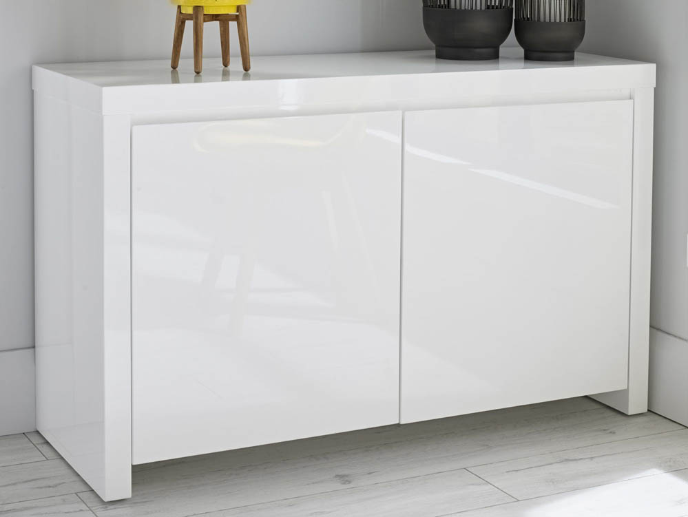 LPD LPD Puro White High Gloss 2 Door Sideboard (Flat Packed)
