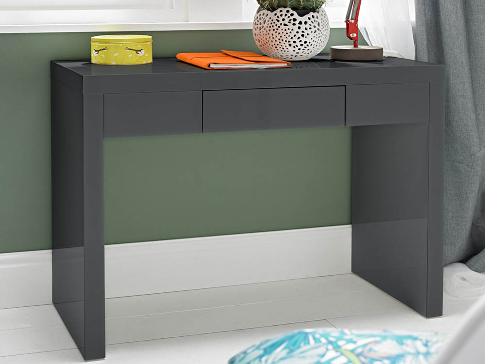 LPD LPD Puro Charocal High Gloss 1 Drawer Dressing Table (Flat Packed)