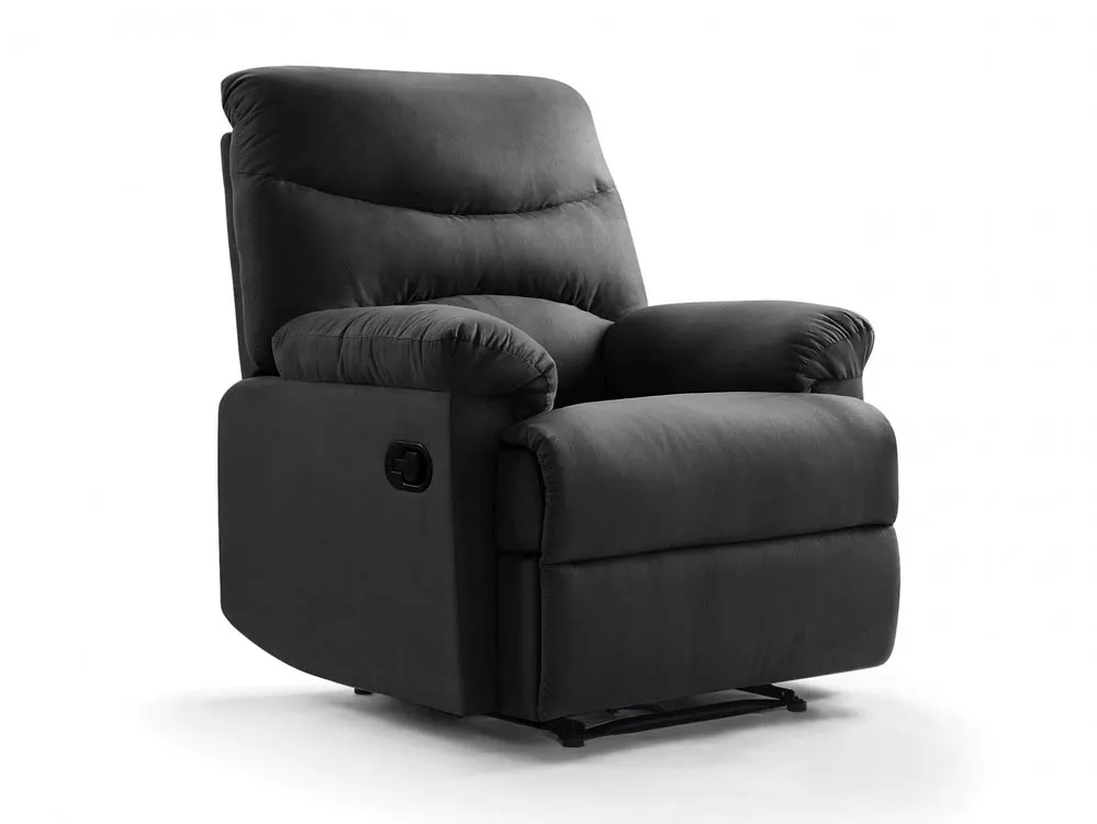 LPD LPD Regency Black Faux Suede Recliner Armchair