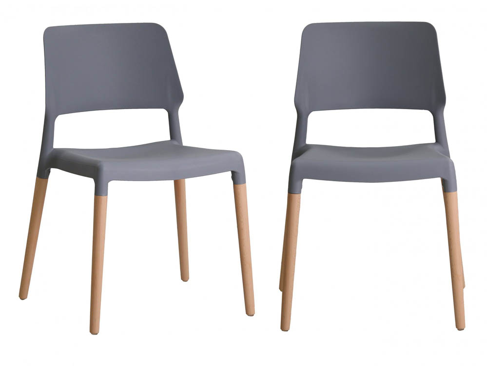LPD LPD Riva Set of 2 Grey Dining Chairs