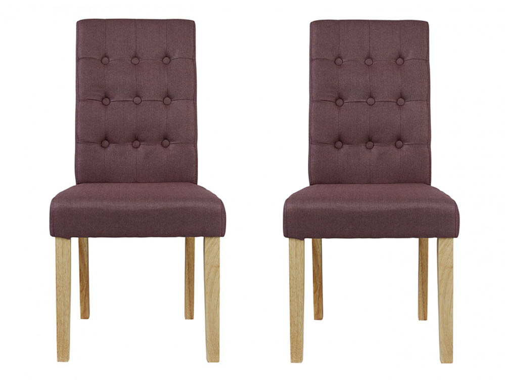 LPD LPD Roma Set of 2 Plum Fabric Dining Chairs