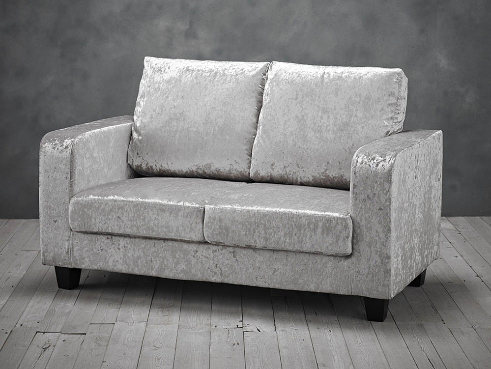 LPD LPD Sofa In A Box Silver Crushed Velvet 2 Seater Sofa