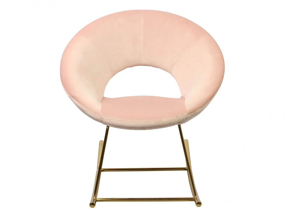 LPD LPD Stella Pink Velvet Fabric Rocking Chair
