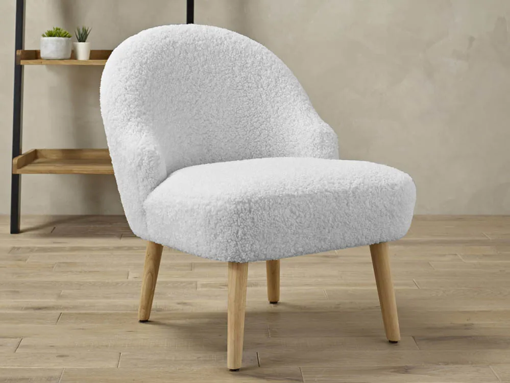 LPD LPD Ted Grey Boucle Fabric Accent Chair