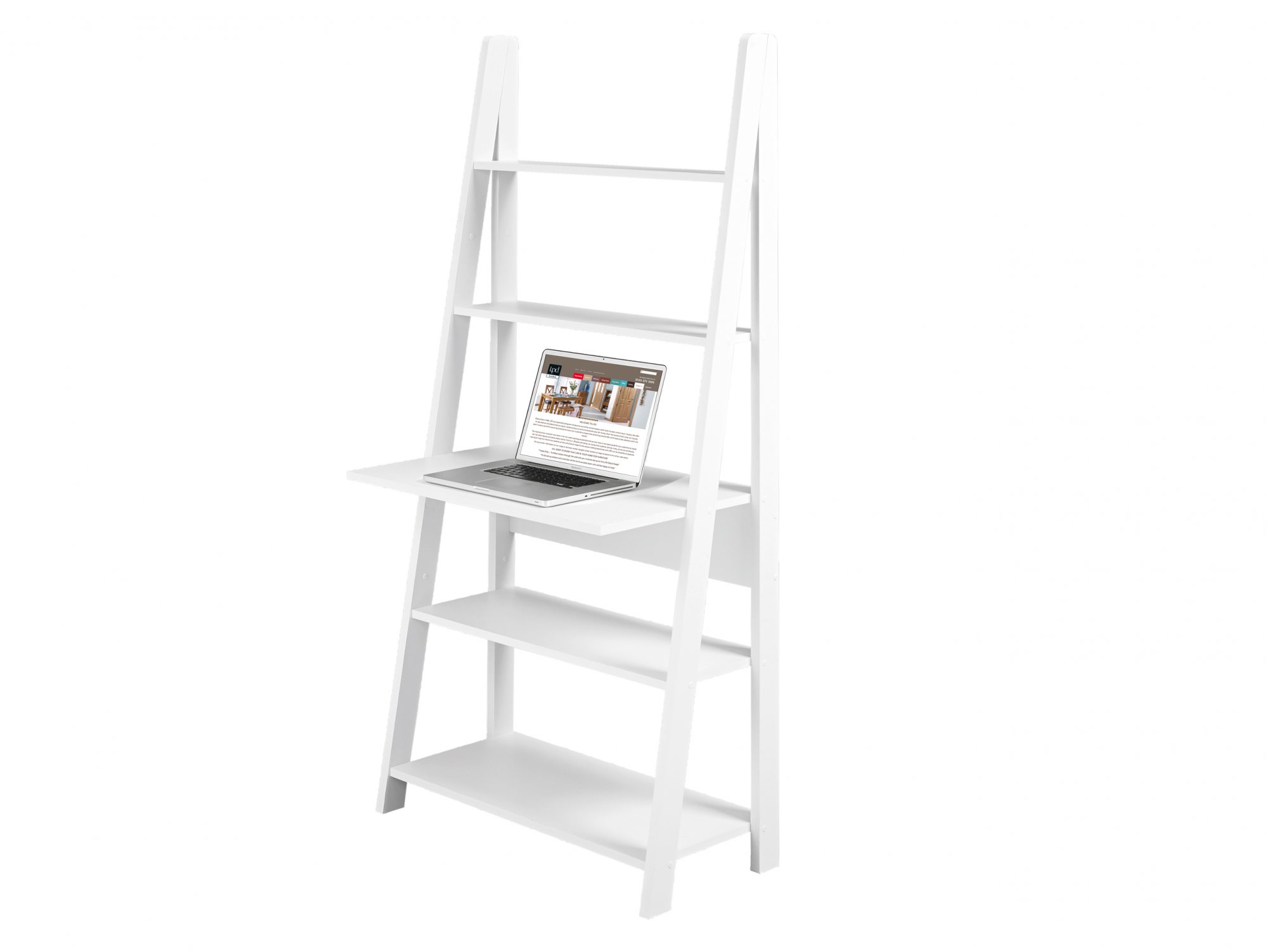 LPD LPD Tiva White Ladder Shelving Unit with Desk (Flat Packed)