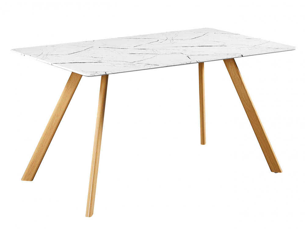 LPD LPD Venice 140cm White Marble Effect Dining Table (Flat Packed)