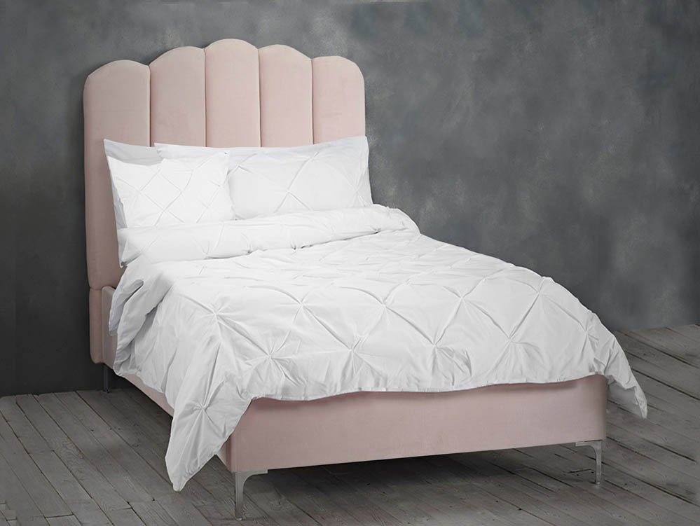 LPD LPD Willow 3ft Single Pink Velvet Upholstered Fabric Bed Frame