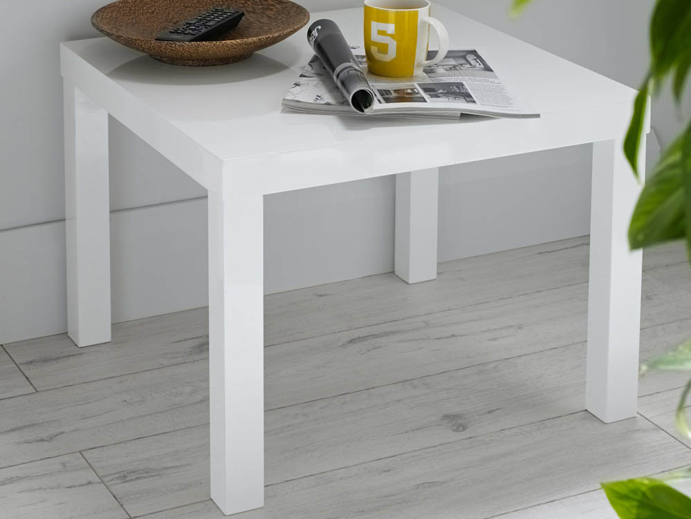 LPD LPD Puro White High Gloss Lamp Table (Flat Packed)