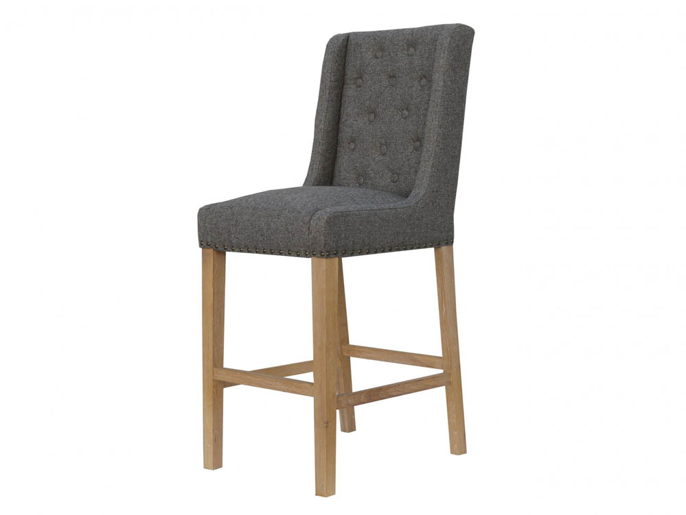 Kenmore Kenmore Cala Dark Grey Upholstered Fabric Bar Stool