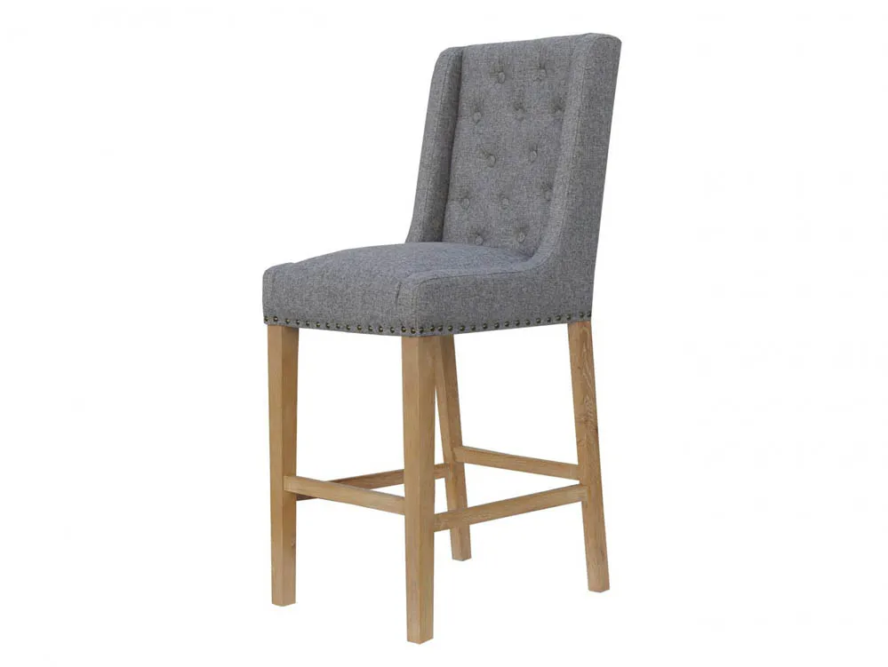 Kenmore Kenmore Cala Light Grey Fabric Bar Stool