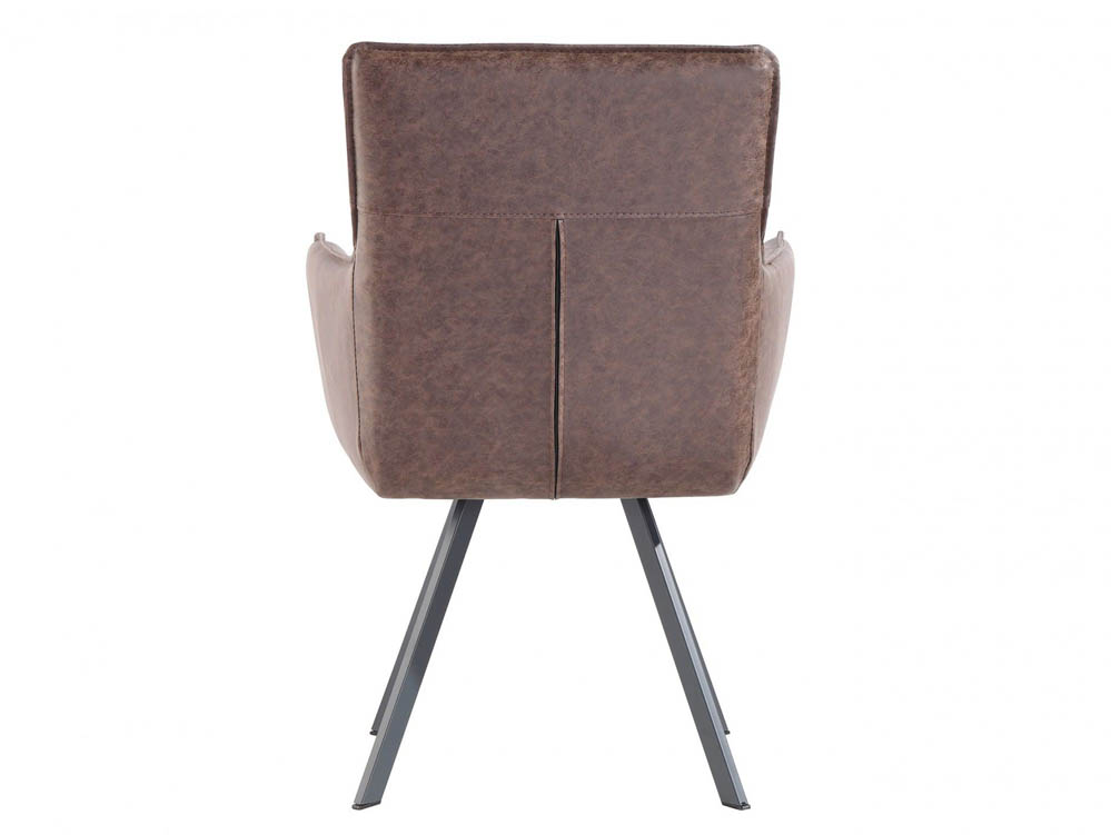 Kenmore Kenmore Faris Carver Brown Faux Leather Dining Chair