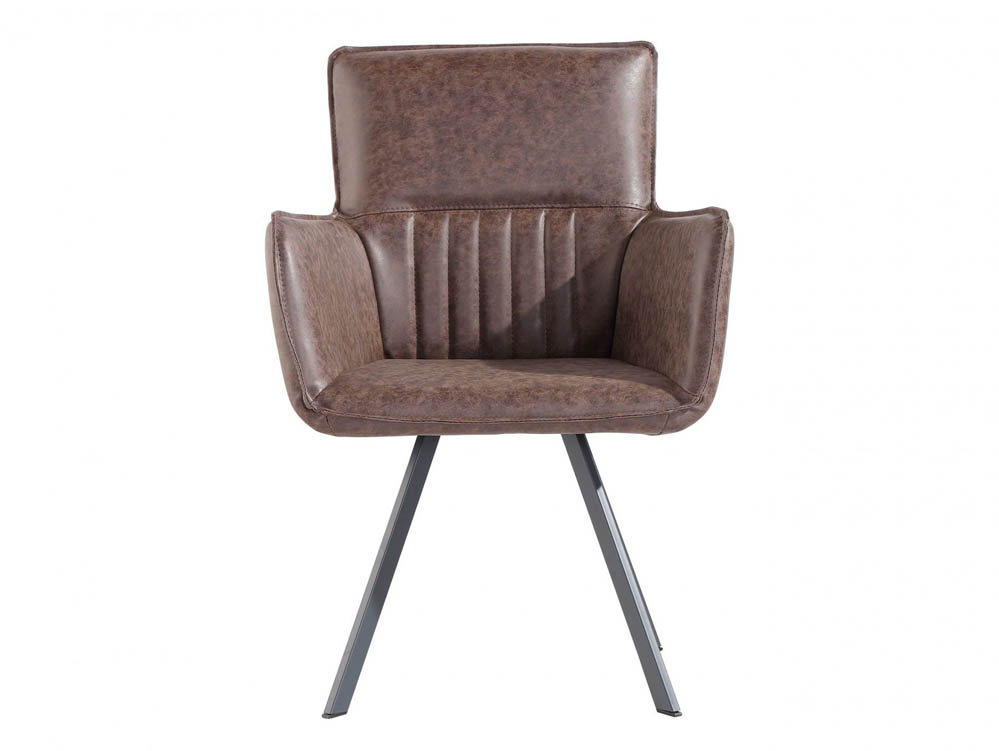 Kenmore Kenmore Faris Carver Brown Faux Leather Dining Chair