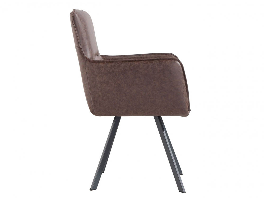 Kenmore Kenmore Faris Carver Brown Faux Leather Dining Chair