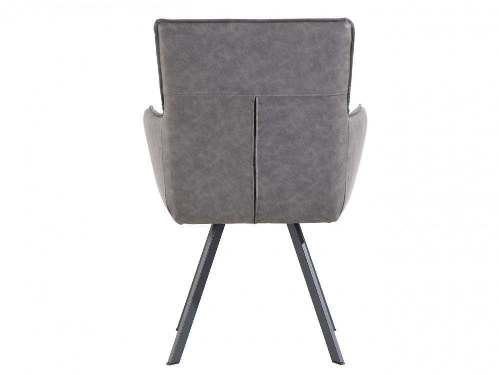 Kenmore Kenmore Faris Carver Grey Faux Leather Dining Chair