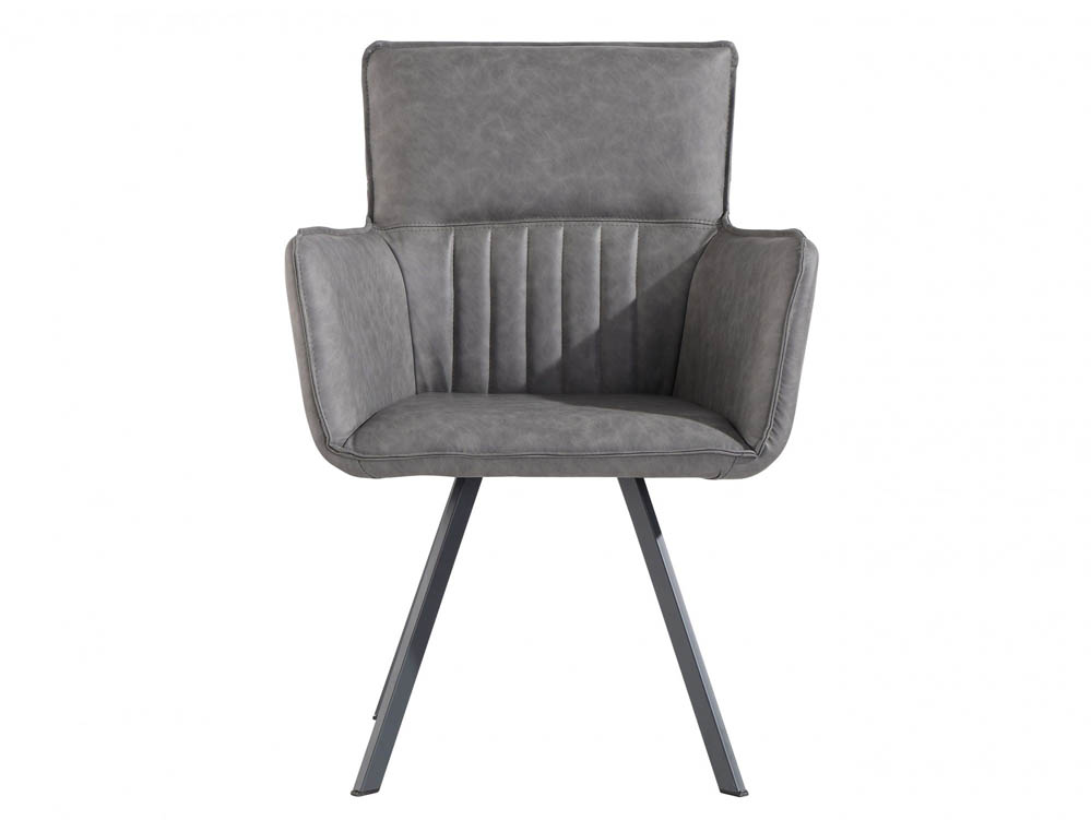 Kenmore Kenmore Faris Carver Grey Faux Leather Dining Chair
