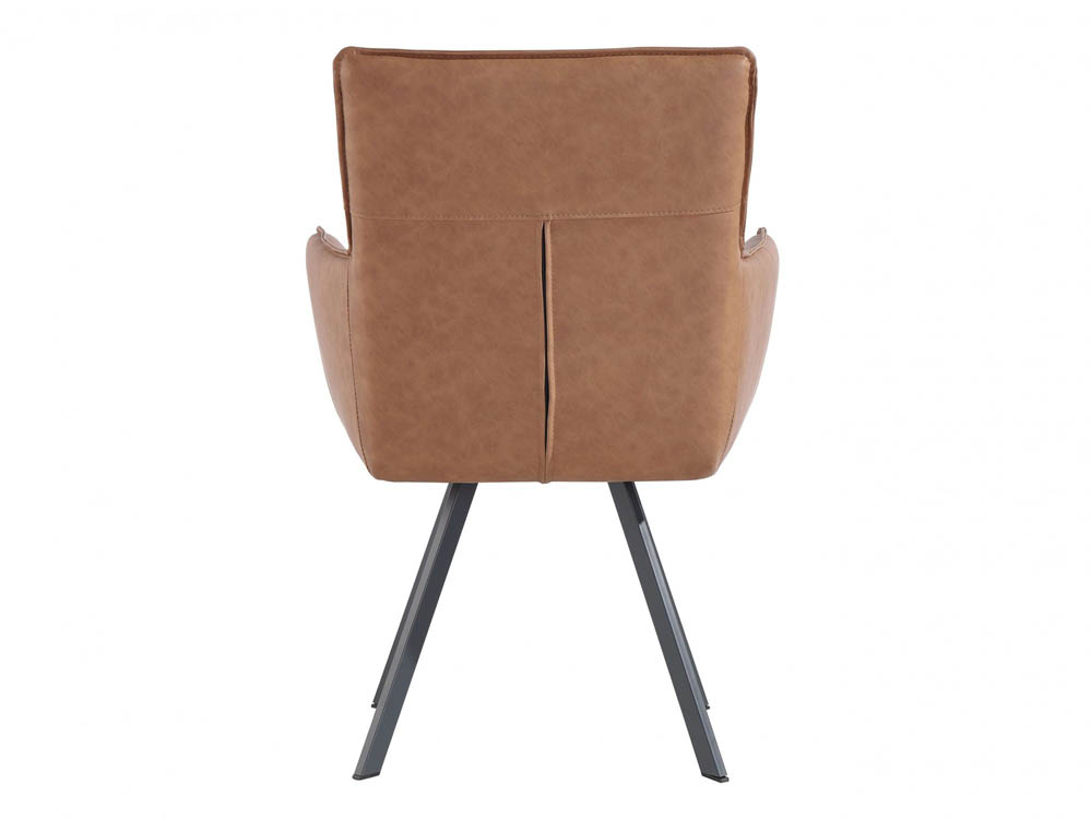 Kenmore Kenmore Faris Carver Tan Faux Leather Dining Chair